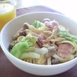 ベーコンとレタスのクリームチーズパスタ