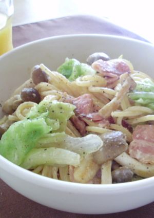 ベーコンとレタスのクリームチーズパスタ-レシピのメイン写真