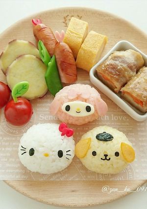 キャラ弁＊キティ・マイメロ・プリン-レシピのメイン写真