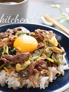 たっぷり長ねぎのすき焼き丼風-レシピのメイン写真