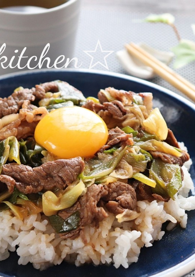 たっぷり長ねぎのすき焼き丼風-レシピのメイン写真