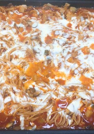 残りミネストローネでホットプレートパスタ-レシピのメイン写真
