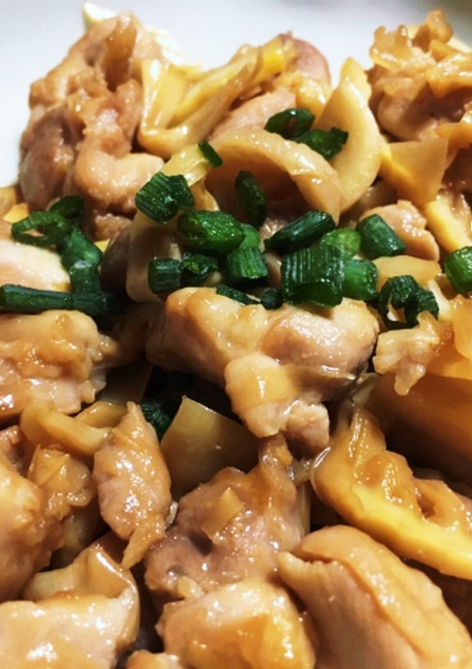 早くて簡単！竹の子と鶏肉の醤油炒め-レシピのメイン写真