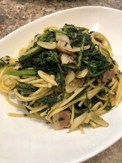 春菊大量消費! 春菊のパスタ-レシピのメイン写真