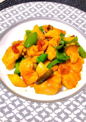 鶏胸肉とエリンギの甘辛にんにく炒め-レシピのメイン写真