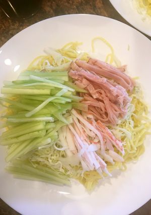 アメリカで作る　なんちゃって冷やし中華-レシピのメイン写真