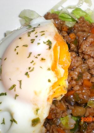 手抜きでごめん!野菜とひき肉かけご飯♪-レシピのメイン写真