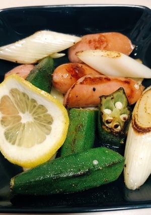 オクラソーセージ長ネギのレモンバター炒め-レシピのメイン写真