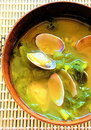 あさりと菜の花＊お味噌汁-レシピのメイン写真