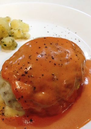 わたしのハンバーグ　オーロラチーズソース-レシピのメイン写真