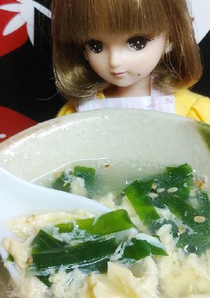 リカちゃん♡ねぎ油風味ニラ玉スープ｡:*-レシピのメイン写真