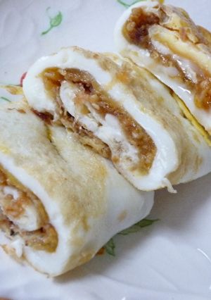 目玉焼きチックな玉子焼き（おかか＆醤油）-レシピのメイン写真