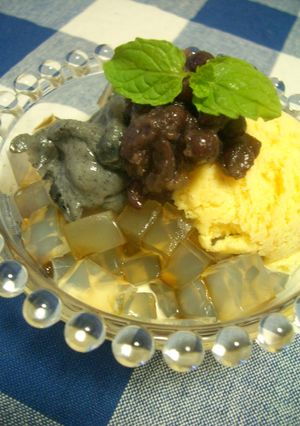 とろ～りゴマ豆腐餅でご褒美パフェ-レシピのメイン写真