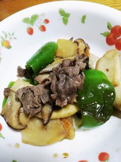お弁当にも!ピーマンとエリンギの牛肉炒め-レシピのメイン写真
