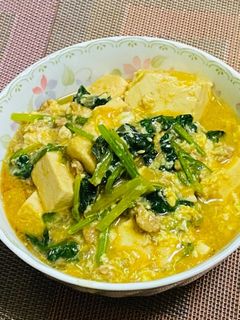 豆腐とほうれん草の中華卵とじ-レシピのメイン写真