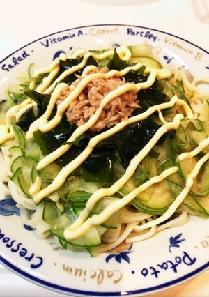 美味い！摘果メロンで冷やしサラダうどん-レシピのメイン写真