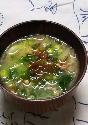 うちの味噌汁　もりもり青梗菜-レシピのメイン写真