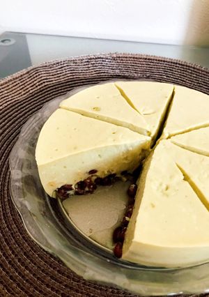 抹茶小豆の高たんぱく豆腐チーズケーキ-レシピのメイン写真