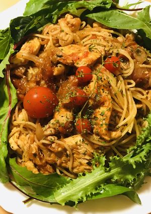 鶏肉とトマトソースのパスタ-レシピのメイン写真