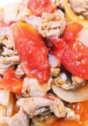 豚肉とトマトの甘酢炒め-レシピのメイン写真