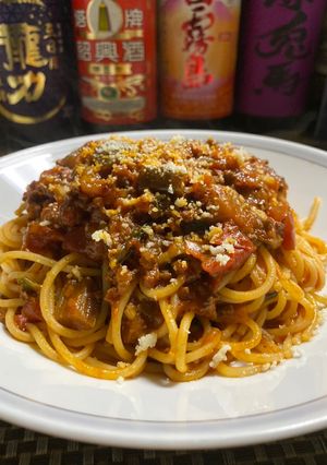 茄子入りミートソースの スパゲティー-レシピのメイン写真