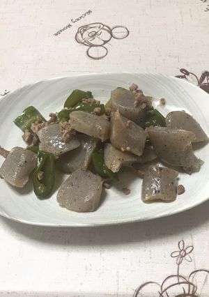 ちぎりこんにゃくの甘辛炒め-レシピのメイン写真