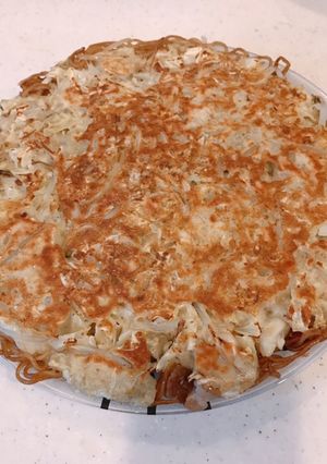 卵泡たて蓮根もちもち、焼きそばお好み焼き-レシピのメイン写真