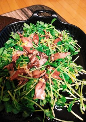 ホタルイカと豆苗のガーリックオイル-レシピのメイン写真
