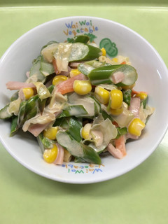 【保育園給食】アスパラのオーロラサラダ-レシピのメイン写真
