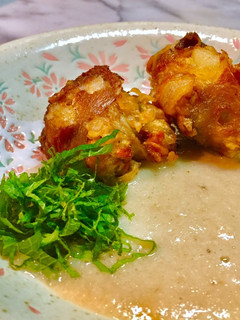 No2548肉巻き海老かき揚げとろろタレ-レシピのメイン写真