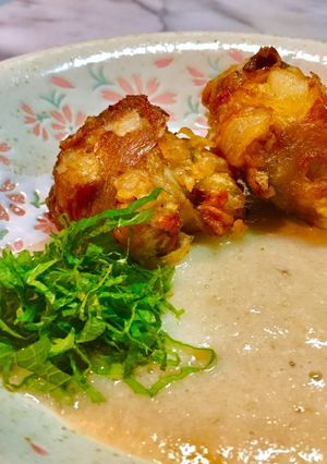 No2548肉巻き海老かき揚げとろろタレ-レシピのメイン写真
