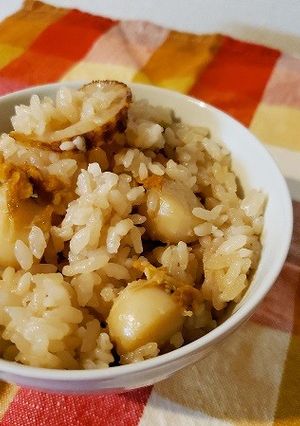 何も考えない・ほたて炊き込みご飯-レシピのメイン写真