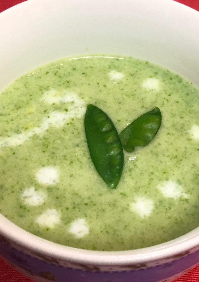絹さやの冷たいスープ-レシピのメイン写真