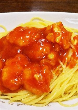 冷食deエビチリソースのパスタ-レシピのメイン写真