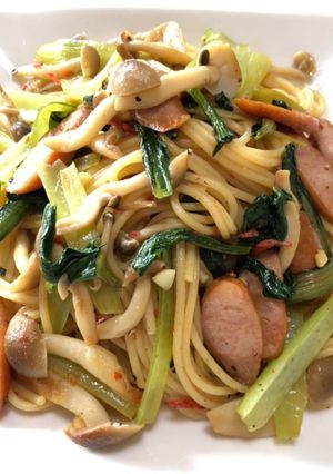 きのこと小松菜のパスタ-レシピのメイン写真