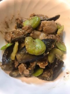 ★簡単★なすと豚肉と空豆の味噌炒め-レシピのメイン写真
