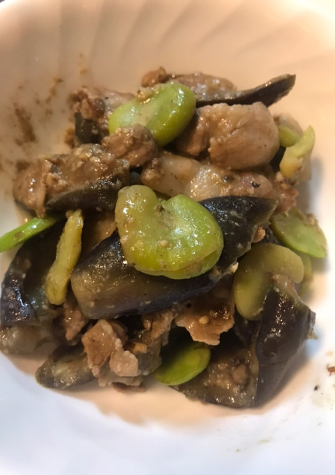 ★簡単★なすと豚肉と空豆の味噌炒め-レシピのメイン写真