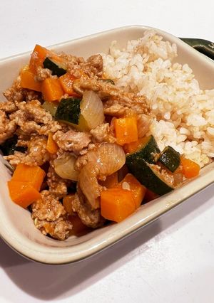 子ども喜ぶ豚挽きと野菜のケチャップ炒め-レシピのメイン写真