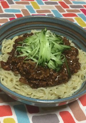 超簡単☆ピリ辛甜麺醤のジャージャー麺♪-レシピのメイン写真