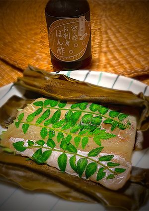 ヒラメの昆布〆にお刺身ポン酢-レシピのメイン写真