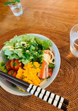 麺つゆで簡単サラダうどん-レシピのメイン写真
