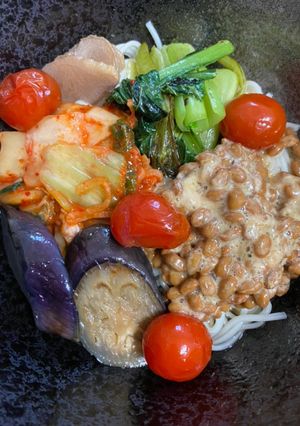 揚げびたしの残りでぶっかけ冷や麦-レシピのメイン写真