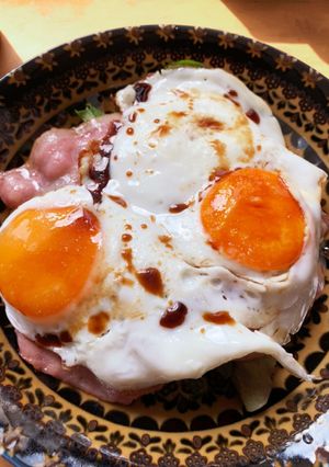 5分で出来るベーコンエッグ丼-レシピのメイン写真