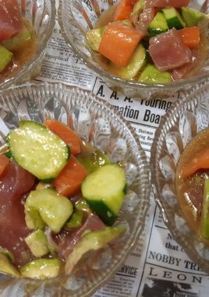 サーモンとマグロのいろどりサラダ-レシピのメイン写真