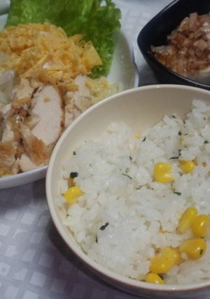 若菜とコーンの混ぜご飯-レシピのメイン写真