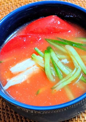 トマトの具沢山冷製スープ-レシピのメイン写真