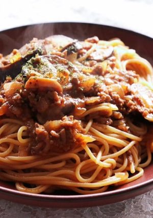 ナスときのこのミートソーススパゲティ-レシピのメイン写真