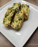 野沢菜とちりめんの卵焼き(弁当用)