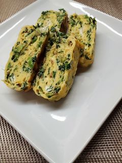 野沢菜とちりめんの卵焼き(弁当用)-レシピのメイン写真