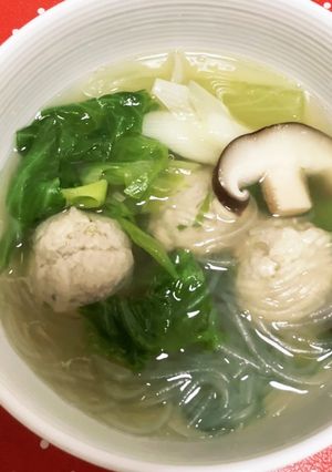レタスと春雨の肉だんごスープ-レシピのメイン写真